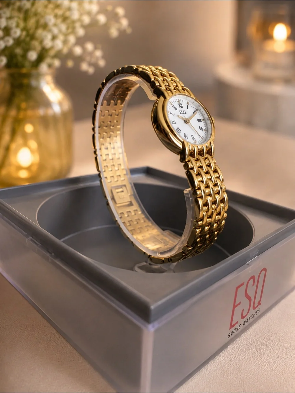 ESQ Swiss by Movado women's dress watch 24k gold-plated